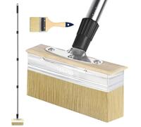 7" Decking Paint Brush Deck Stain Applicator with Long Handle, 3" Small Paint Brush Included for Woodstains, Oils, Deck Coatings, Fence, Wall, Furniture (Black)