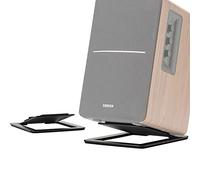 7" Desktop Speaker Stands for Midsize Bookshelf Speakers, Studio Monitor Vibration Damping Tilted Tabletop Stands, Black - Pair