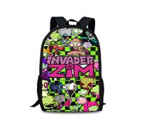 (7) Dib Zim Invader Gaz Cartoon Animated Character Backpack Printed Children