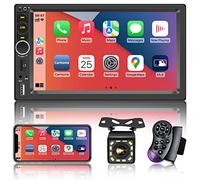 7'' Double Din Car Stereo Build-in Apple Carplay,Bluetooth 5.1 Hand-Free Calling,Touchscreen Car Radio,GPS Navigation,Car FM,Night Vison Backup Camera,Fit Your Car,USB/TF/Subwoorf/240 watts