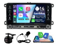 7" Double Din Car Stereo for Golf MK5/V5/A5/1K Variant/GTI/Estate 2003-2009 w/CarPlay & Android Auto 2G+64G Android 14 FM/RDS Radio Player Bluetooth Car Stereo w/Backup Camera WiFi SWC Split Screen