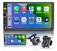 7 Double Din Touch Screen Car Radio with Apple CarPlay,7 Inch Bluetooth Car Stereo with Backup Camera, FM Steering Wheel Controls,Mirror Link Navigation,USB/TF/Subwoorf/240 watts