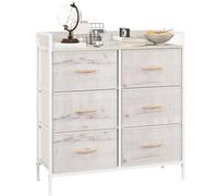 7 Drawer Chest of Drawers Dresser Storage Unit Rustic Brown with Shelves Steel