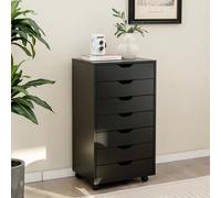 7 Drawer Chest Storage Dresser Floor Cabinet Organizer w/ Wheels Home Office