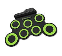 7 Drum Pad Electronic Rolls Up Electric Set with Headphone Socket Built in Speakers, Stick, Foot Pedal Folding Electronic Pad