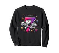 7 & Fabulous: Birthday Celebration for Seven Year Olds Sweatshirt, Adult Unisex, Black, M