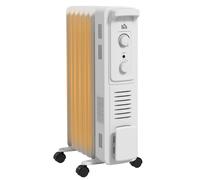 7 Fin Portable Oil Filled Heater Radiator, Energy Efficient, White HOMCOM White One Size