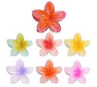 7 Flower Hair Clip, Strong Hold Nonslip Claw Clip - Hawaiian Flower Designs for Women & Girls