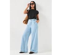 7 FOR ALL MANKIND Lightweight Pleated Trouser, Blue, Size 26, Women Blue