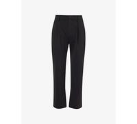 7 For All Mankind Mens 7 For All Mankind Pleated Straight-Leg Woven Trousers Double Knit Black 32