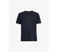 7 for All Mankind Mens Blue Branded-patch Short-sleeved Stretch-linen Jersey T-shirt L