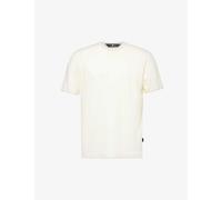 7 for All Mankind Mens White Branded-patch Short-sleeved Stretch-linen Jersey T-shirt L