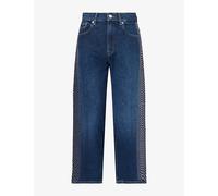 7 For All Mankind Womens 7 For All Mankind Stovepipe Studded Straight-Leg Stretch-Denim Ankle Jeans Comfort Revolt 24