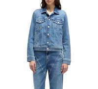 7 For All Mankind Women's ADI Trucker Oceanstone Denim Jacket, Mid Blue, L