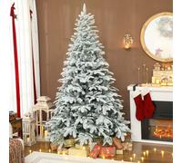 HOMCOM 7 ft Artificial Christmas Tree with 1867 Branches, Hinged Xmas Tree