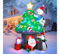 7 FT Inflatable Mushroom Christmas tree, Vintoney Christmas inflatables decorations outdoor decoration large blow ups for yard holiday xmas indoor garden holiday air filled led