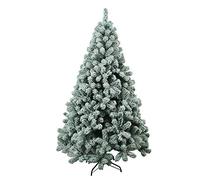 7 ft snow flocked artificial christmas tree,full body shape xmas tree with metal stand,unlit,hinged easy assembly for party commemoration day
