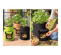 7 Gallon Potato Grow Bag With Harvest Window Black
