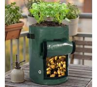 7 Gallon Potato Grow Bags with Harvest Flap and Handles, Durable PE Fabric Planter Pots for Tomato Onion Carrot Fruits Herbs, Outdoor Garden Containers, Green