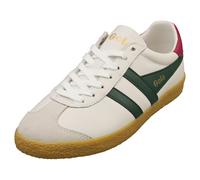 Gola Medallist Leather Trainers, Evergreen/Fuchsia
