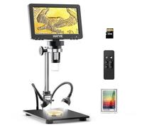 7'' HDMI Digital Microscope,1200X Coin Microscope with IPS Screen, 16MP Soldering Microscope with Lights, 8.5'' Long Stand, View Entire Coin, Compatible with PC/TV, 32GB Card