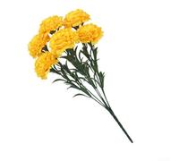 7 Head Artificial Carnation Stems Plastic Fake Flowers(yellow) | 7 realistic heads per for stem, vibrant color options, plastic material, 42cm length, home party decor
