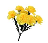7 Head Artificial Silk Fowers Carnation Bunch Wedding Home Outdoor Size 41cm Avilable In 9 Colours Wall Flower (Yellow, One Size)