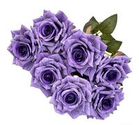 7-Head Faux Floral Display for Wedding Celebration Home Decor Living Room TV Stand Bedroom Nightstand Styling (Dreams of Purple)