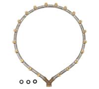 7-Head Heart Shaped Misting Nozzle, G3/8 Female Thread Ring Atomizing Sprinkler, Copper and Stainless Steel Adjustable Spray Head for Garden Irrigation and Dust Removal (20 Head)