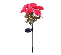 7 Head Solar Powered Rose Simulation Garden Light Set with Ground Stakes for Patio, Lawn, Yard, Porch, and Outdoor Garden Lighting (rose)