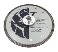 7" High Performance Diamond Saw Blades with Flush Cut Attachment for Granite, Quartz or Other Engineered Stones, 8mm Segment Height, 5/8" Threaded Arbor.