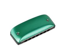 7-hole Blues Harmonica Blues Harp Woodwind Instrument Red/Green/Purple/Blue/Pink/Yellow Available(Green D)