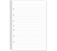 7-Hole Lined Filler Paper Pack of 100 Sheets for Mini Binders, College Ruled, 5-1/2" x 8-1/2", White