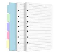 7-Hole Refill Paper, A5 Paper with Binder Dividers, 240 Pages, 5.6" x 8.3"