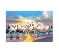7 Horses Running Vastu Canvas Poster Landscape Wall Art Picuture Prints for Room Decoration 24x36inch(60x90cm) Unframe
