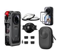 7 in 1 Accessories Kit for Insta 360 X6 Utility Cage/Carrying Case/Premium Optical Glass Lens Guard/2 Pack Screen Protector, Portable Bag for Insta360 X6 Protective Bundle
