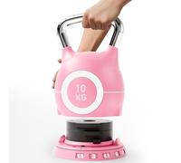 7 in 1 Adjustable Kettlebell, 10/20kg Kettlebell with Die-Cast Aluminum and ABS Material, Quick Adjustment Weights and Safety Lock, Space-Saving, for Full-body Workout & Cross-Training (Pink, 10kg)