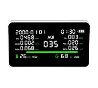 7 In 1 Air Quality Monitor Indoor, CO2 Monitor Detector for CO2 TVOC Formaldehyde Temperature Humidity Air Quality Detector for Home, Grow Tent, Cellar, Car (HD06)