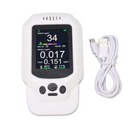 7 in 1 Air Quality Tester and Particulate Matter Monitor for PM1.0 PM2.5 and PM10 - Temperature and Humidity Meter with Sound Alarm and 1200mAh Rechargeable Battery - Portable Air