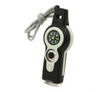 7-in-1 All-in-One Survival Accessory with LED Light, For Compass, Thermometer, Whistle, Magnifier, Signal Mirror, and Waterproof Storage Unit