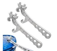 7-in-1 Aluminum Bung Wrench, Heavy Duty Non Sparking Drum Opener Tool for 5-55 Gallon Barrels, Metal Bucket Lid Remover, Aluminum Pail Cap Wrench for Workshop Garage Industrial Use (2pcs)