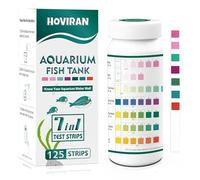 7 in 1 Aquarium Test Strips, 125 Count Fish Tank Test Strips for Freshwater Saltwater Pond, Water Testing Kit Aquarium for Chlorine, Total Hardness, Carbonate, Alkalinity, Nitrate, Nitrite and pH