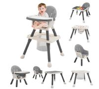 7-in 1 Baby High Chair, with Removable Game Table and Wheels Heightable Adjustable High Chair Function Combination for Babies Toddlers
