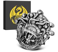 7-in-1 Beholder Fingertip Gyro, DND Wheel Dice Spiner, DND Starter Set, 7-in-1 Metal Dice Set, D&D Gifts with Dragon Logo Gift Box, Tabletop Games, Role Playing Board Game Accessories, Silver