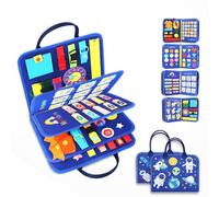 7-in-1 Blue Busy Board For Toddlers - Montessori Senory Toys Activity Board Activity Sensory Book Offers Preschool Educational Skill Learning-Travel essentials toys for Boys and Girls (1pcs)