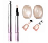 7-in-1 Cat Eye Gel Nail Polish Pen - One Step Nude Magnetic Nail Varnish Pens with Ball Magnet, Glitter Jelly Nude Glassy Gel Polish Soak Off UV LED Nail Art DIY Home - No Base/Top Coat Needed