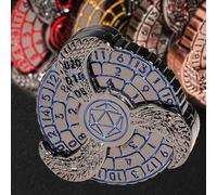 7-in-1 DND Dice Spinner Roulette Dice D&D Polyhedral Metal Dice Rotating Dungeons and Dragons Starter Set with Gift Box Spinning Games for RPG MTG Table Games (Black Nickel Blue)