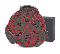 7-in-1 DND Dice Spinner Roulette Fingertip Gyro, Dungeons and Dragons Metal Dice Starter Set with Gift Box Spinning Games, Rotating Dice Set for RPG MTG Table Games (Black Nickel Red)