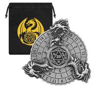 7-in-1 Dragon Fingertip Gyro, DND Wheel Dice Spiner, DND Starter Set, 7-in-1 Metal Dice Set, D&D Gifts with Dragon Logo Gift Bag, Tabletop Games, Role Playing Board Game Accessories, Silver