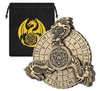 7-in-1 Dragon Fingertip Gyro, DND Wheel Dice Spiner, DND Starter Set, 7-in-1 Metal Dice Set, D&D Gifts with Dragon Logo Gift Bag, Tabletop Games, Role Playing Board Game Accessories, Bronze